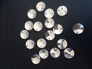 Perlina 16mm rivoli rotonda trasparente cucita su punto GIOIELLO GEMMA vetro STRASS cristallo - Foto 1 di 1