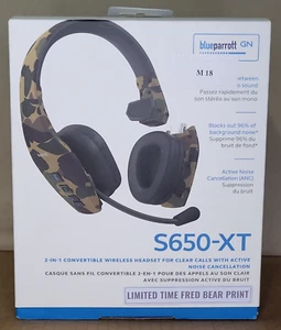 Blueparrott S650-XT Fred Bear Camo Blue Parrott Headset 96 Percent Noice Cancel - Zdjęcie 1 z 11