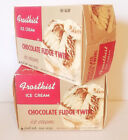Vintage FROSTKIST Ice Cream CHOCOLATE FUDGE TWIRL Half Gallon BOX CARTON