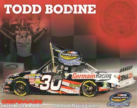 TODD BODINE 2011 GERMAIN RACING #30 NASCAR POSTCARD Cover