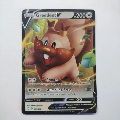 Greedent V ~ Pokemon Shining Fates ~ Full Art Holo 053/072 NM - Image 1 of 2