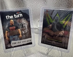2025 Topps Finest WWE Stone Cold" Steve Austin The Turn Insert y base poco común - Imagen 1 de 19