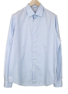 SUITSUPPLY Herren Festliches Hemd 43L/17L Blau Twill Baumwolle Slim Knopfleiste - Bild 1 von 8