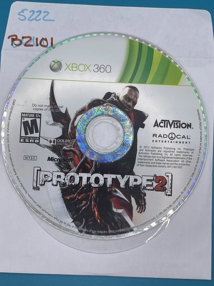 Prototype 2  (Microsoft Xbox 360, 2012) Disc Only - No Tracking #5222 - Image 1 of 1