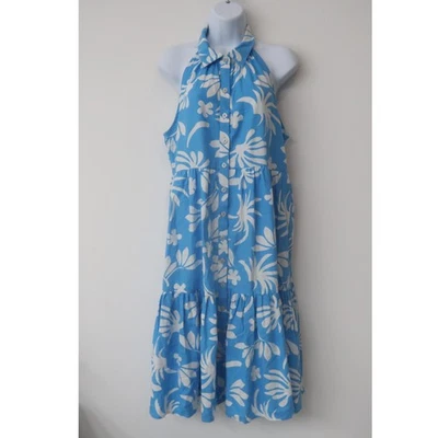 Vestido midi Nicole Miller mezcla de lino mediano botón delantero en capas floral verano Foto 1 de 4