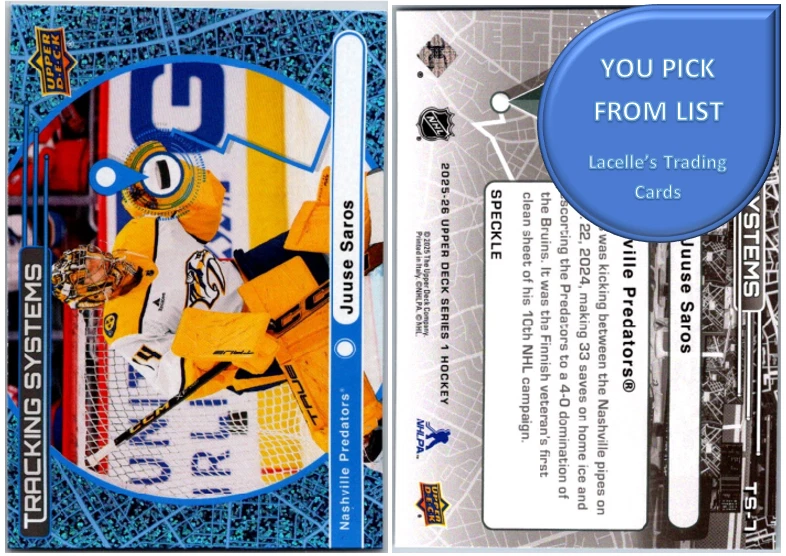 2025-26 Upper Deck Series 1 - TRACKING SYSTEMS - Cards - U-Pick From List - Image 1 of 1