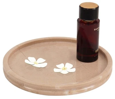 Bandeja redonda hecha a mano de mármol de 10" pulgadas Verona para suministros de fiesta... Foto 1 de 4