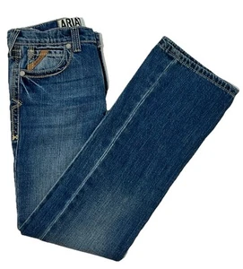 Ariat B4 Relaxed Fit Jeans Boys SZ 12 Medium Wash Western Adjustable Waist 12x29 - Picture 1 of 9