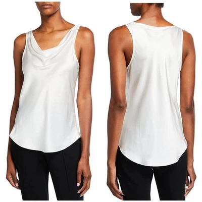 NEW Size Large Cinq à Sept 100% Silk Cowl Neck Ivory Sakura Blouse Top - Image 1 of 4