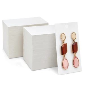200x White Earring Hanging Holder Card Display, Jewelry Ear Studs Selling 2x3.5" - Picture 1 of 10