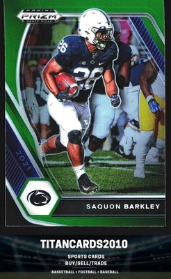 Saquon Barkley 2021 Panini Prizm Draf Green Prizm Penn State Nittany Lions #88 - Image 1 of 2