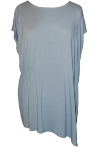 Eileen Fisher Fine Viscose Jersey Slit Sleeve Size XL Boxy Tunic Light Coast - Picture 1 of 7