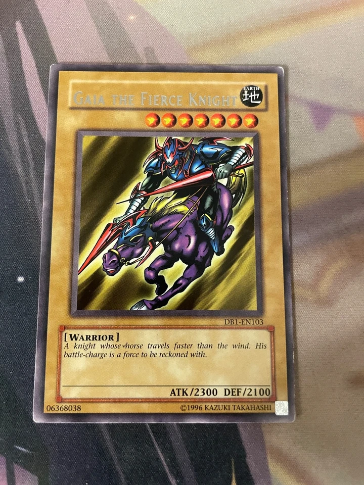 YUGIOH - GAIA THE FIERCE KNIGHT - RARE - DB1 - LP - Image 1 of 1