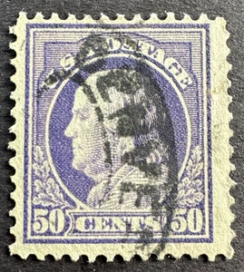 US 1912 Scott# 421 Used Stamp Denver, CO Cancel Perf 12 Wmk. 190 Franklin 50c - Picture 1 of 2