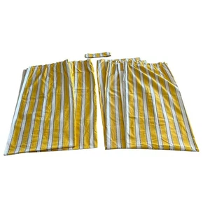 Custom Made Luxury Curtains Drapes Panels Heavy Lined 2 Pair Yellow Gray White - Picture 1 of 11