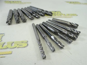 14 SOLID CARBIDE 2 & 4 FLUTE SQUARE & C.RADIUS END MILLS 11/64" TO 3/8" GARR - Picture 1 of 12