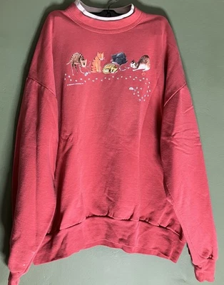 Винтажная толстовка Hallmark с графическим принтом кошка и мышь размер XL - Изображение 1 из 4