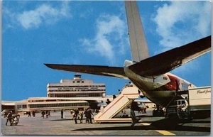 1950er San Francisco Kalifornien Postkarte INTERNATIONALER FLUGHAFEN Mike Roberts Chrome - Bild 1 von 2