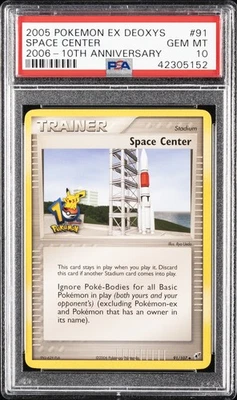 2005 POKEMON EX DEOXYS 10TH ANV #91 SPACE CENTER PSA 10 - Image 1 of 2