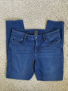 Ann Taylor Curvy Talla 12 Azul Vaqueros Denim Pierna Ajustada Lavado Medio - Imagen 1 de 3