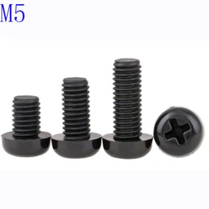 Viti Phillips testa tonda testa tonda padella nylon nero M5 x 0,8 5 mm viti macchina plastica - Foto 1 di 4