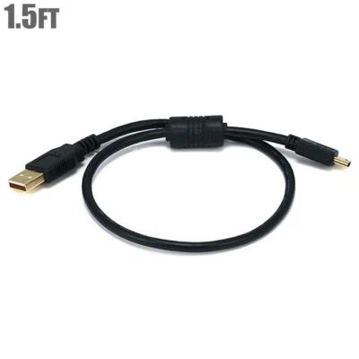 1.5ft USB 2.0 A Male to USB Mini B 5pin Male Cable PC Laptop Camera PDA - Image 1 of 4