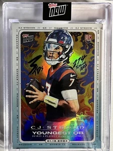 2023 Topps Now CJ Stroud Youngest QB toWin Playoff Game RC Texans CJ2 Tyson Beck - Picture 1 of 2
