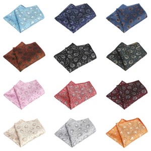 Men’s Classic Paisley Handkerchief Hanky Wedding Party Business Pocket Square - Picture 1 of 13