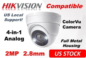 2MP ColorVu 4 in1 Full Color at night CCTV Outdoor Dome Camera TVI AHD CVI 2.8mm - Picture 1 of 10