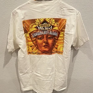 Vintage 90s Pete's Wicked Ale Logo T-Shirt Size Medium - Picture 1 of 5
