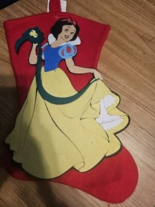 Medias de fieltro vintage Disney Santas Best Snow White Princess Navidad 16" - Imagen 1 de 2