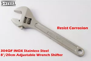 304QF INOX Stainless Steel 8"/20cm Adjustable Wrench Shifter Resist Corrosion - Picture 1 of 4