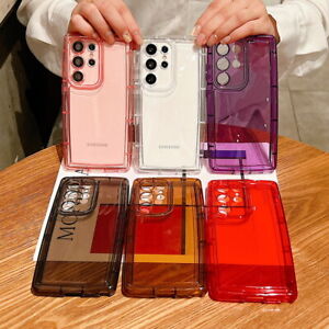 For Samsung Galaxy S23 Ultra S22 S21 Plus Shockproof Silicone Clear Case Cover