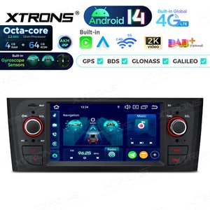 XTRONS CarPlay Android14 4+64GB Car GPS Stereo Radio DSP For Fiat Grande Punto - Picture 1 of 20