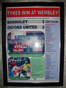 Barnsley 3 Oxford United 2 - 2016 JPT Trophy final - framed print - Picture 1 of 2