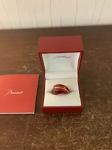 Ring Red Shell Piping Gold IN Crystal Baccarat Size 54 - Picture 1 of 5