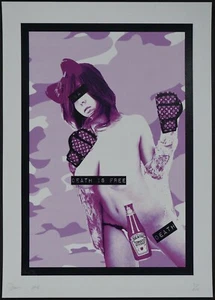 Death NYC ""Boxing Pink"" firmado a mano limitado 100 ex Serigrafía 32 x 45 cm - Imagen 1 de 9