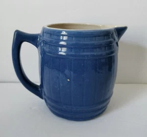 UHL Pottery Pitcher Blue Barrel UHL Pottery Pitcher, Vintage Blue - Picture 1 of 16