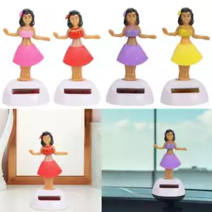 Solar Powered Dancing Hawaii Girl Swinging Bobble Toy Cute Anime Car Dashboard - Picture 1 of 15