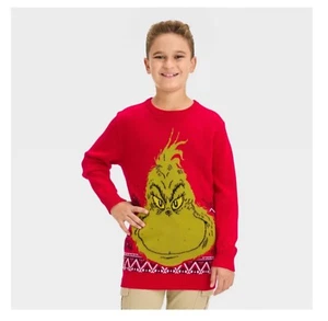 Boys' The Grinch Holiday Sweater - Red Size S 6/7 - Picture 1 of 1