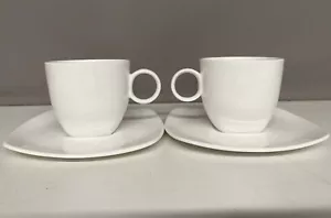 Maxwell Williams Coffee Cups & Saucers Cashmere Fine Bone China Set Of 2 White - Picture 1 of 10