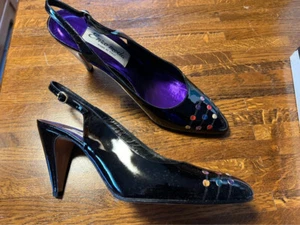 Damen Sling Pumps Lack bunt Gr. 39 neu - Bild 1 von 4
