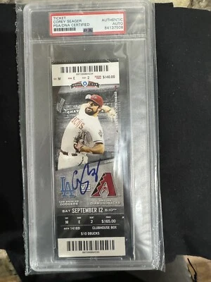 Corey Seager Signed MLB Ticket Stub 9/12 Dodgers Auto PSA DNA COA - Image 1 of 2