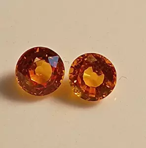Songea Orange Sapphires. Matching Pair, Round JTV - Picture 1 of 13