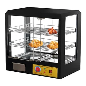 3-Tier Commercial Food Warmer Display Case Countertop Pizza Cabinet 500W - Picture 1 of 12
