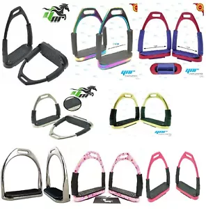 YNR England Stirrups Iron Steel Flexible Safety Horse Riding Equestrian Treads - Picture 1 of 10