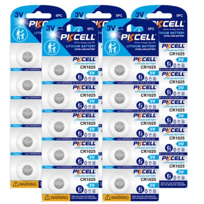 25pcs CR1025 Button Coin Cell BR1025 DL1025 3V Lithium Watches Batteries PKCELL - Image 1 of 4