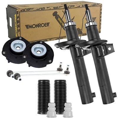 2x Monroe Front Shock Absorbers + Rep Kit for A3 Q3 Octavia 2 Tiguan Touran 1T1 T13 - Image 1 of 4
