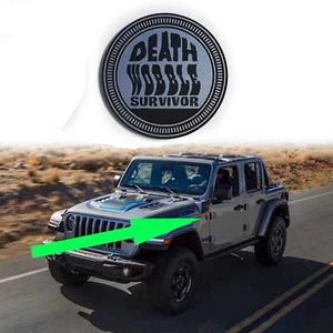 One (1) DEATH Wobble Fender Badges fits JEEP WRANGLER YJ JL JK TJ CJ emblem - Picture 1 of 7