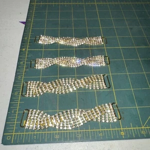 1 ROWS Gold With Rhinestone Bikini Connectors Metal Chain For Swimwear - Picture 1 of 2